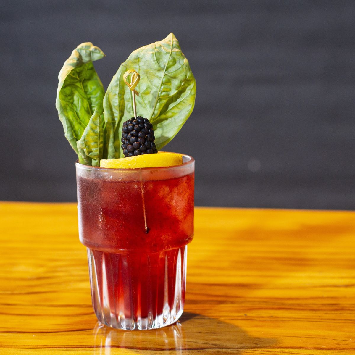 Berry Basil Smash cocktail at The Golden Pineapple